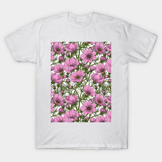 Pink Cosmos flowers T-Shirt by katerinamk